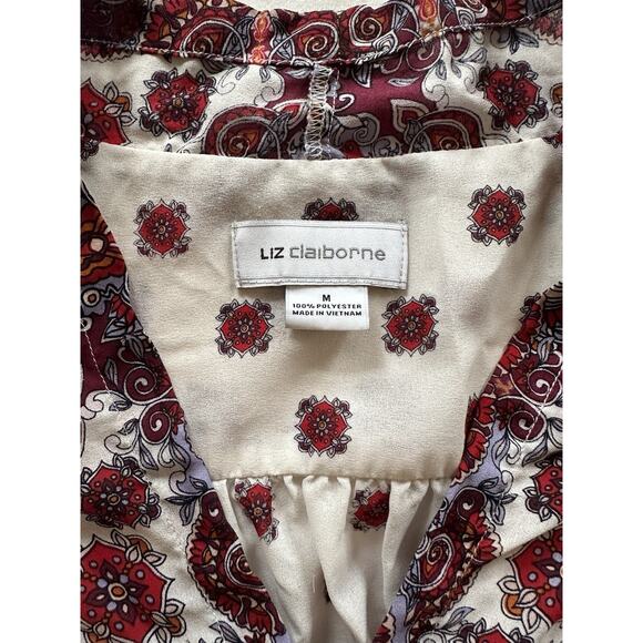 Liz Claiborne Medallion Paisley Blouse | Size M | Boho Vintage - Picture 3 of 5